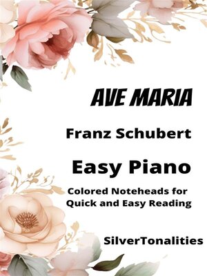 cover image of Ave Maria Easy Piano Sheet Music with Colored Notation